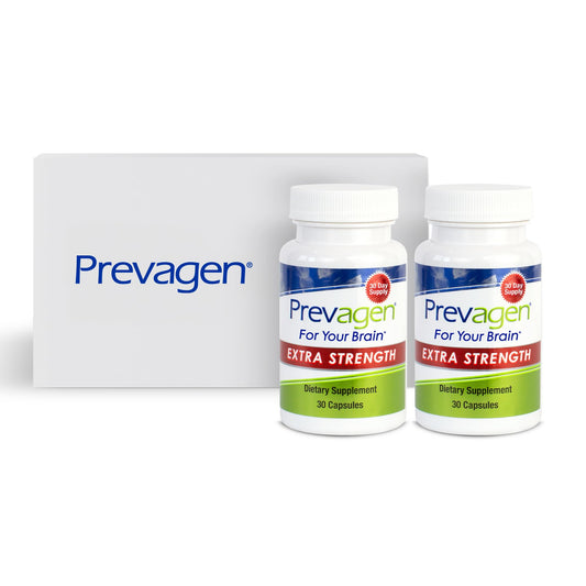 Prevagen Extra Strength 20mg, 60 Capsules with Apoaequorin & Vitamin D with Attractive and Stackable Prevagen Storage Box