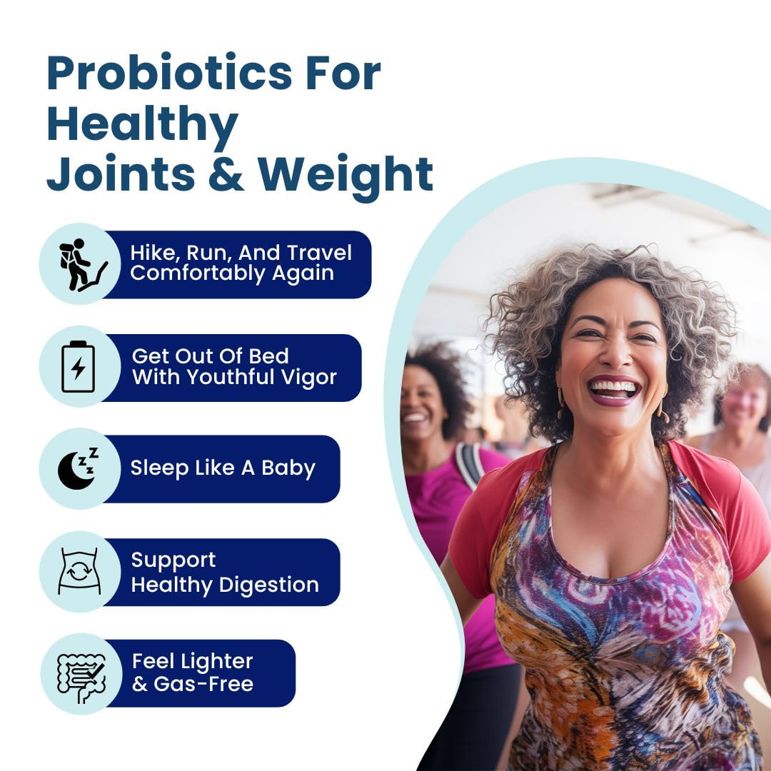 Provitalize Probiotics for Women Menopause Relief Digestive Health Joint Support Bloat Belly Fat Control Natural Formula 60 Count