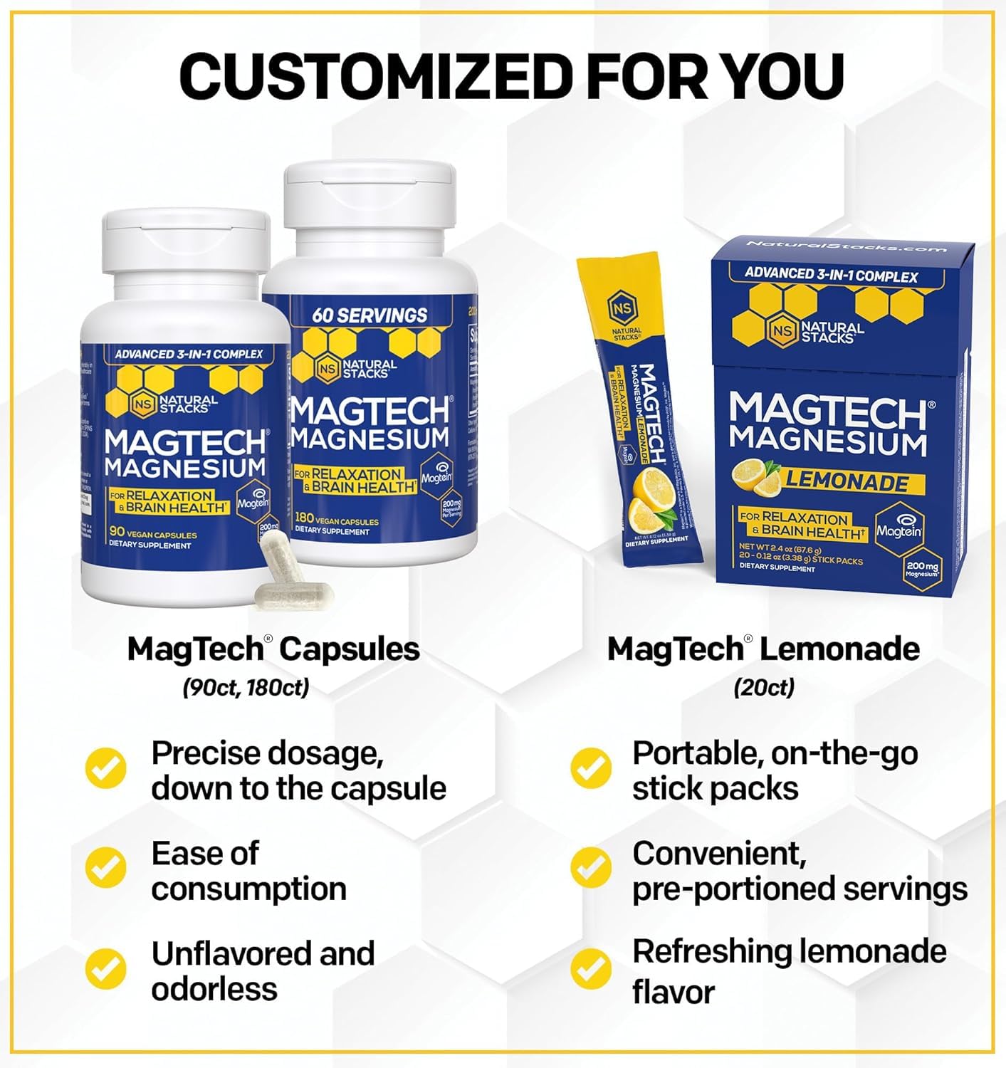 Natural Stacks MagTech - 90 Capsules