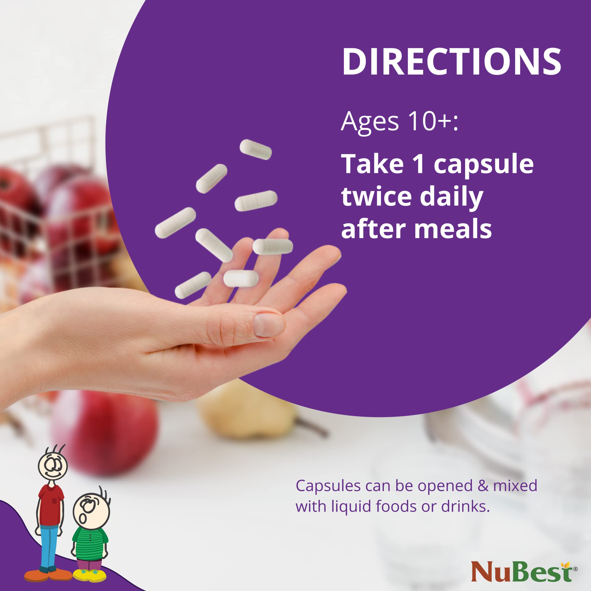 NuBest Tall 10+, Powerful Growth for Kids & Teens (10+), Milk Drinkers, 60 Capsules