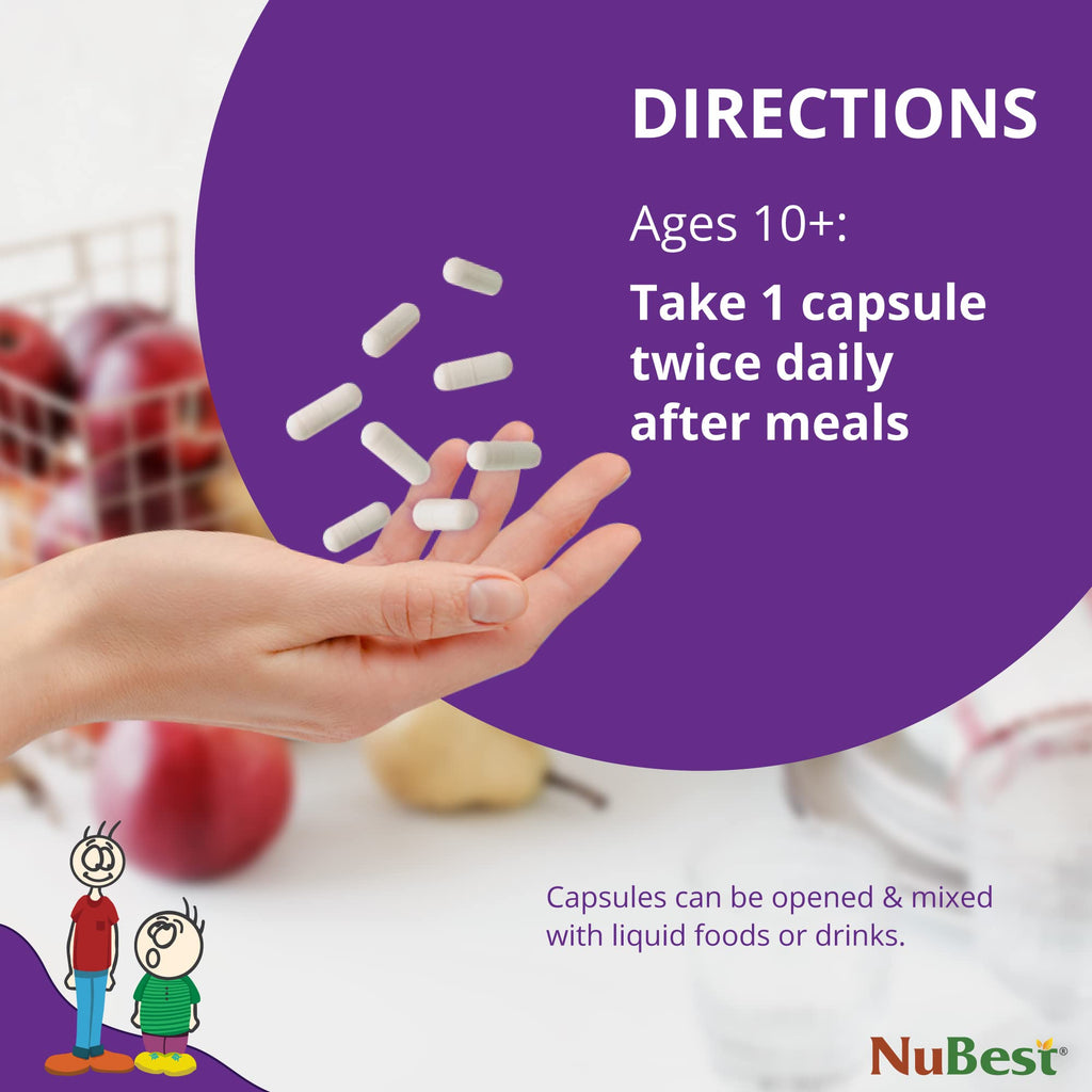 NuBest Tall 10+, Powerful Growth for Kids & Teens (10+), Milk Drinkers, 60 Capsules