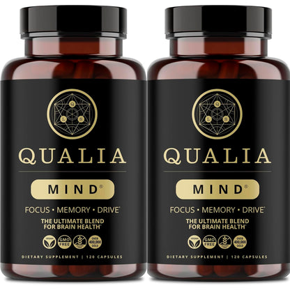 QUALIA MIND | The Ultimate Blend For Brain Health* | Doctor-Formulated Nootropic To Fuel Focus & Concentration* | Supports Long Term Brain Health| Maintain Drive & Productivity | 2 Month Supply
