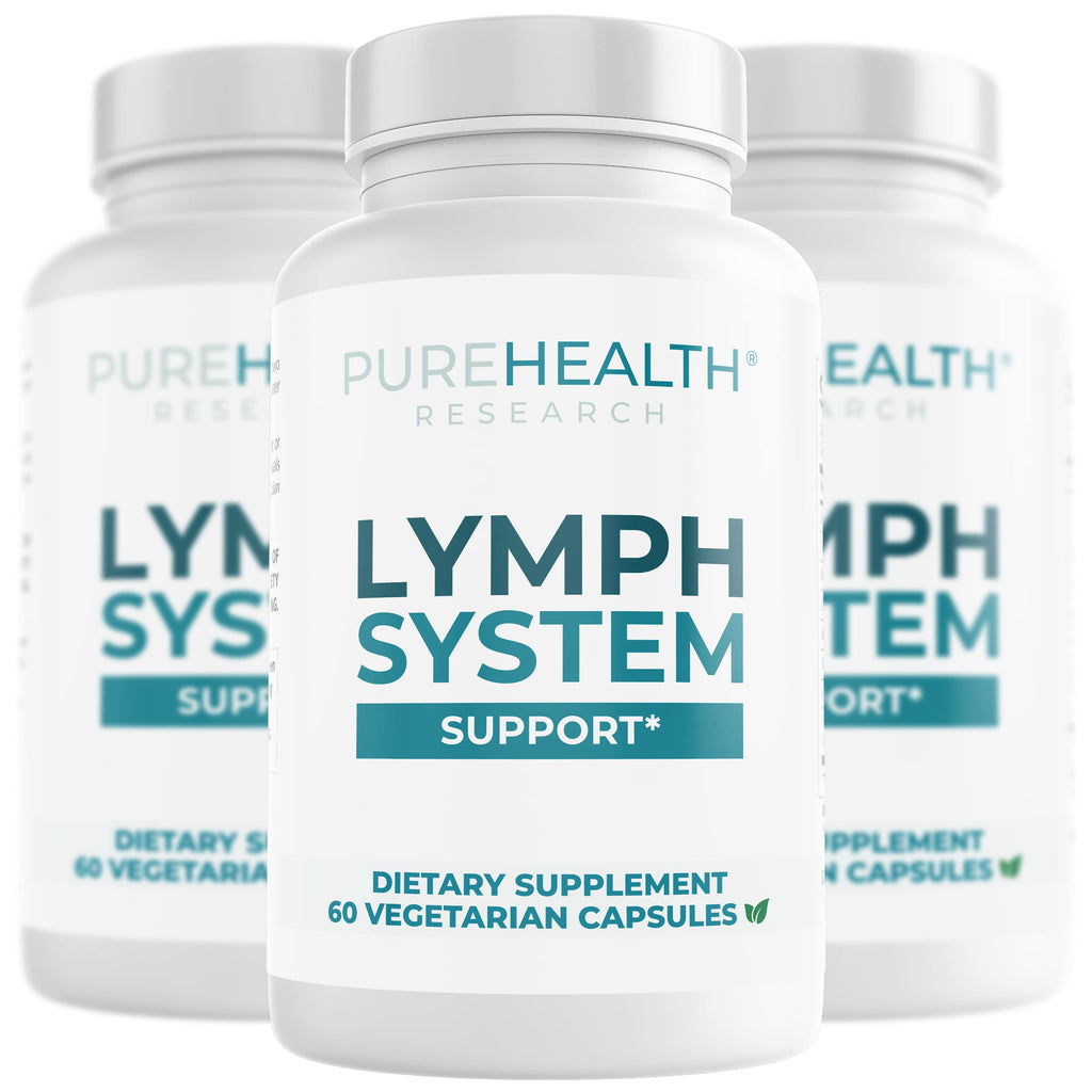 PUREHEALTH RESEARCH Lymph System Support – Lymphatic Drainage Supplement for Women & Men (60 Capsules)