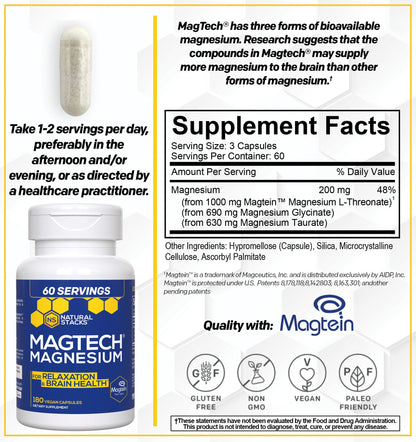 Natural Stacks MagTech - 90 Capsules