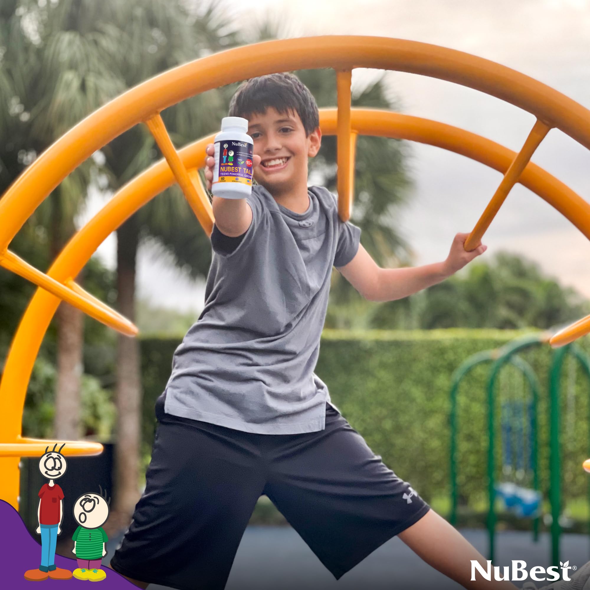 NuBest Tall 10+, Powerful Growth for Kids & Teens (10+), Milk Drinkers, 60 Capsules
