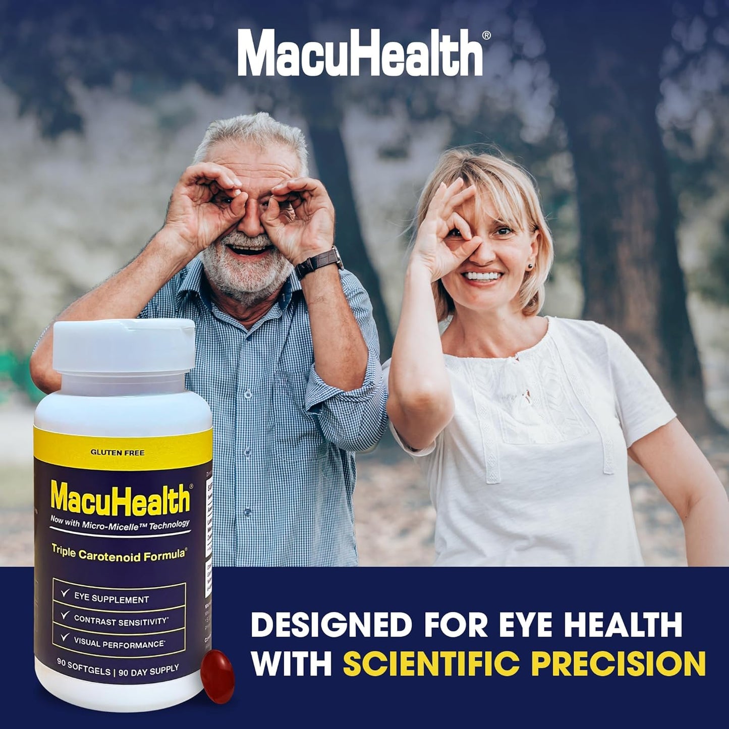 Macuhealth Triple Carotenoid Formula - Eye Vitamins for Adults - 90 Softgels, 3 Month Supply