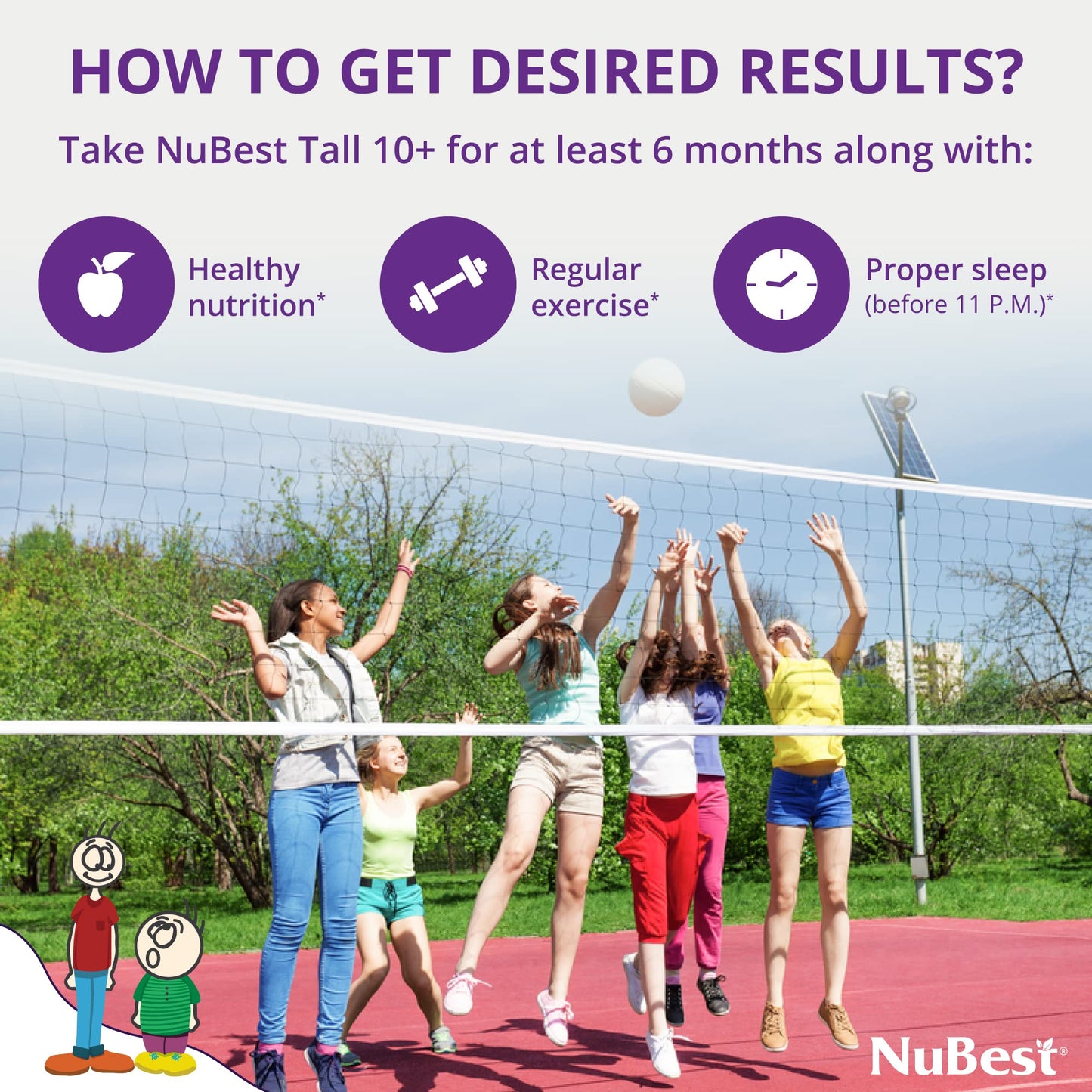 NuBest Tall 10+ Premium Bone Strength Formula, Enhanced Immunity and Overall Health for Age 10+ - Who Drink Milk Daily with Calcium, Vitamin D3, Vitamin K2, and Multivitamins - 60 Capsules