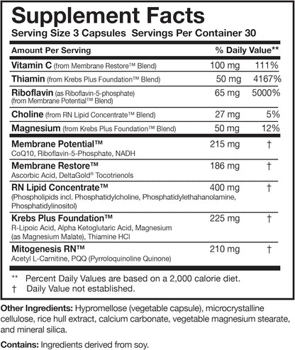 Researched Nutritionals ATP 360 Mitochondrial Supplements - ATP Supplements with Coq 10 & Vitamins for Energy Support - Help Repair Mitochondrial Membranes (90 Capsules)