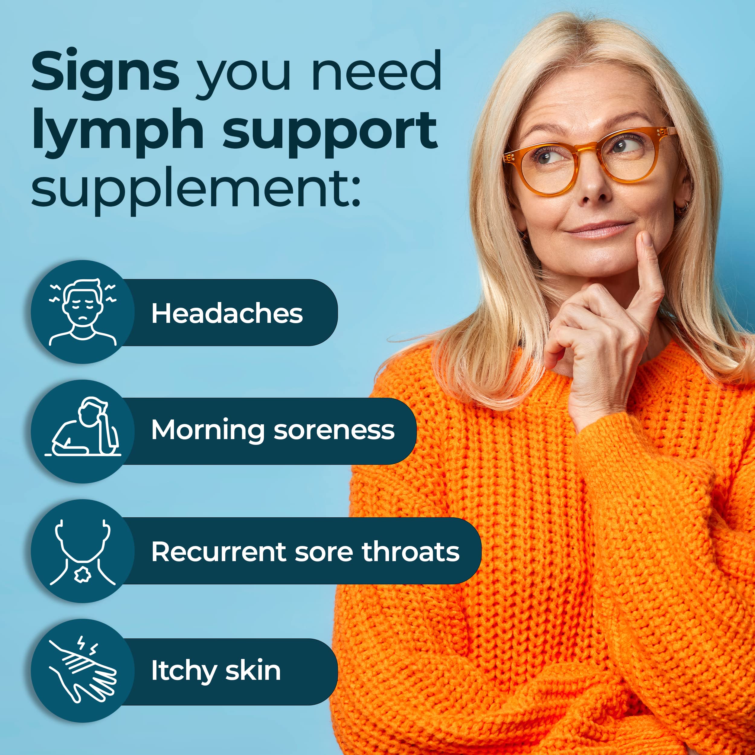 PUREHEALTH RESEARCH Lymph System Support – Lymphatic Drainage Supplement for Women & Men (60 Capsules)
