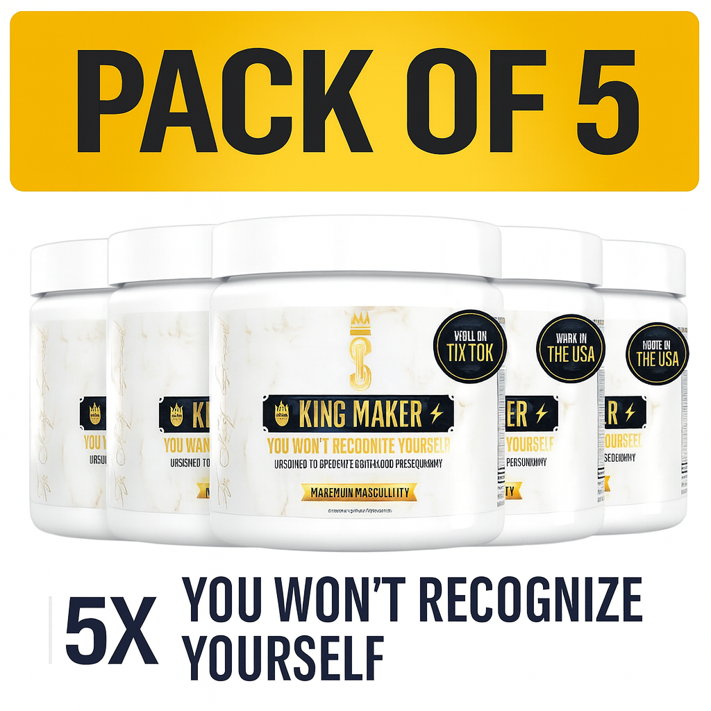 King Maker Pack of 5, 13-in-1 Anabolic Supplement for Men to Increase Stamina, Lean Muscle Growth & Recovery, N.O. Booster with Tongkat Ali (LJ100), 120 Capsules