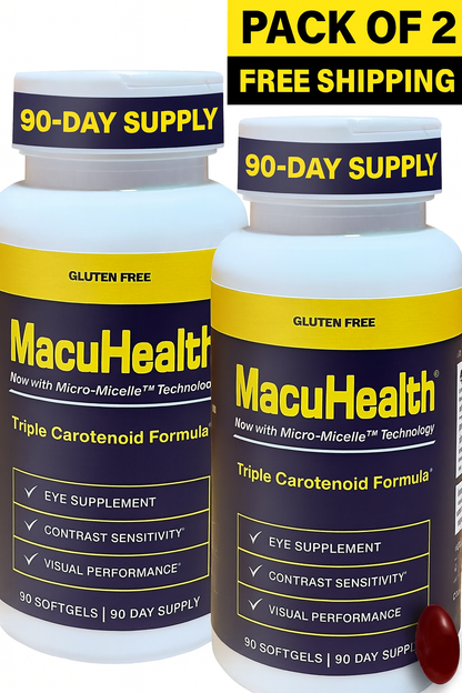 Macuhealth Triple Carotenoid Formula - Eye Vitamins for Adults - 90 Softgels, 3 Month Supply