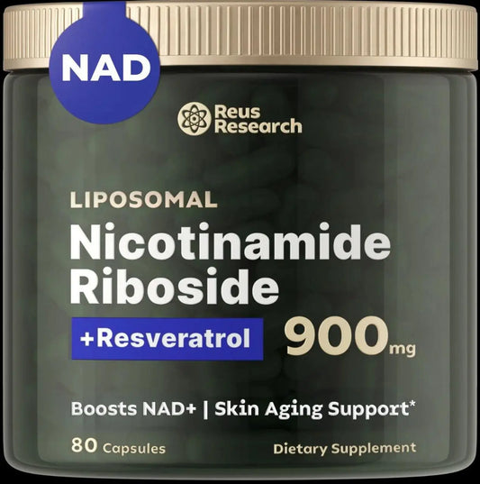 Reus Research NR900 - NAD+ Supplement for Skin Aging Support, Energy, and Focus - 80 Count - Vitamin & Wellness Supplements Dietary Healthcare Edible - Jia Sales