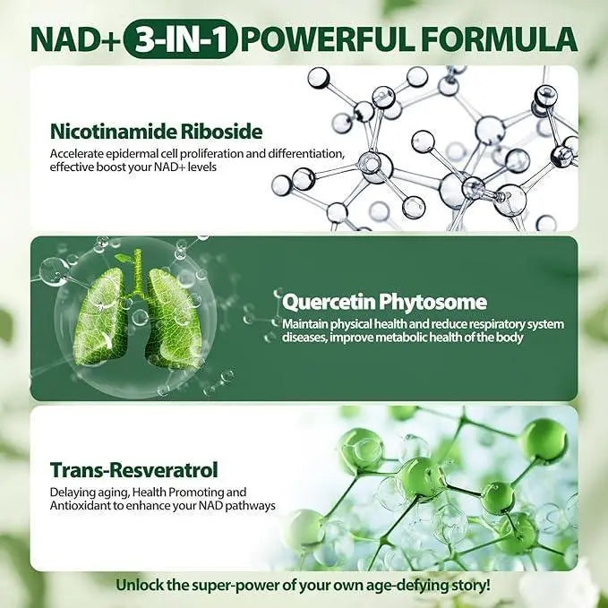 Reus Research Nicotinamide Riboside 900mg Pack of 3, NAD+ Supplement NMN Supplement Alternative