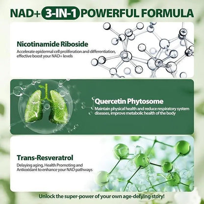 Reus Research Nicotinamide Riboside 900mg Pack of 3, NAD+ Supplement NMN Supplement Alternative